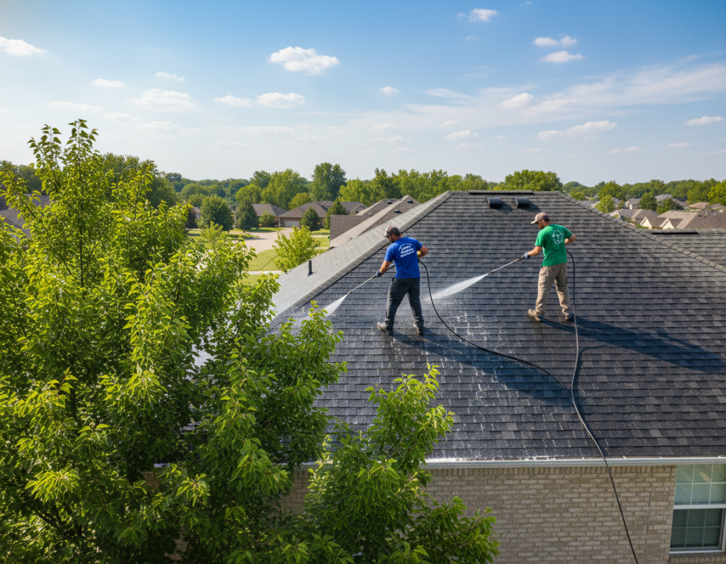 Hilliard Roof Cleaning With Drone Inspection Before Wash